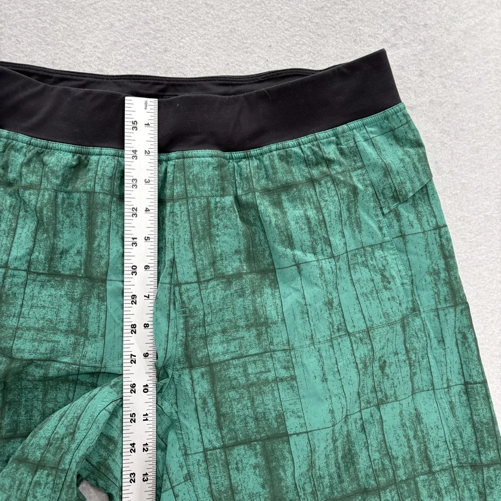 Lululemon Pace Breaker Shorts Mens Large Blue Green Vintage Abstract Running - Picture 6 of 11